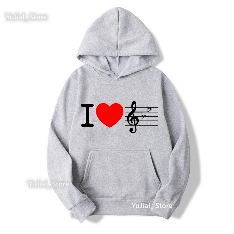 Golden Music Note Print Sweatshirt Women'S Clothing Fashion White/Pink/Gray Hoodies Long-Sleeved Tracksuit Femme Harajuku Coat
