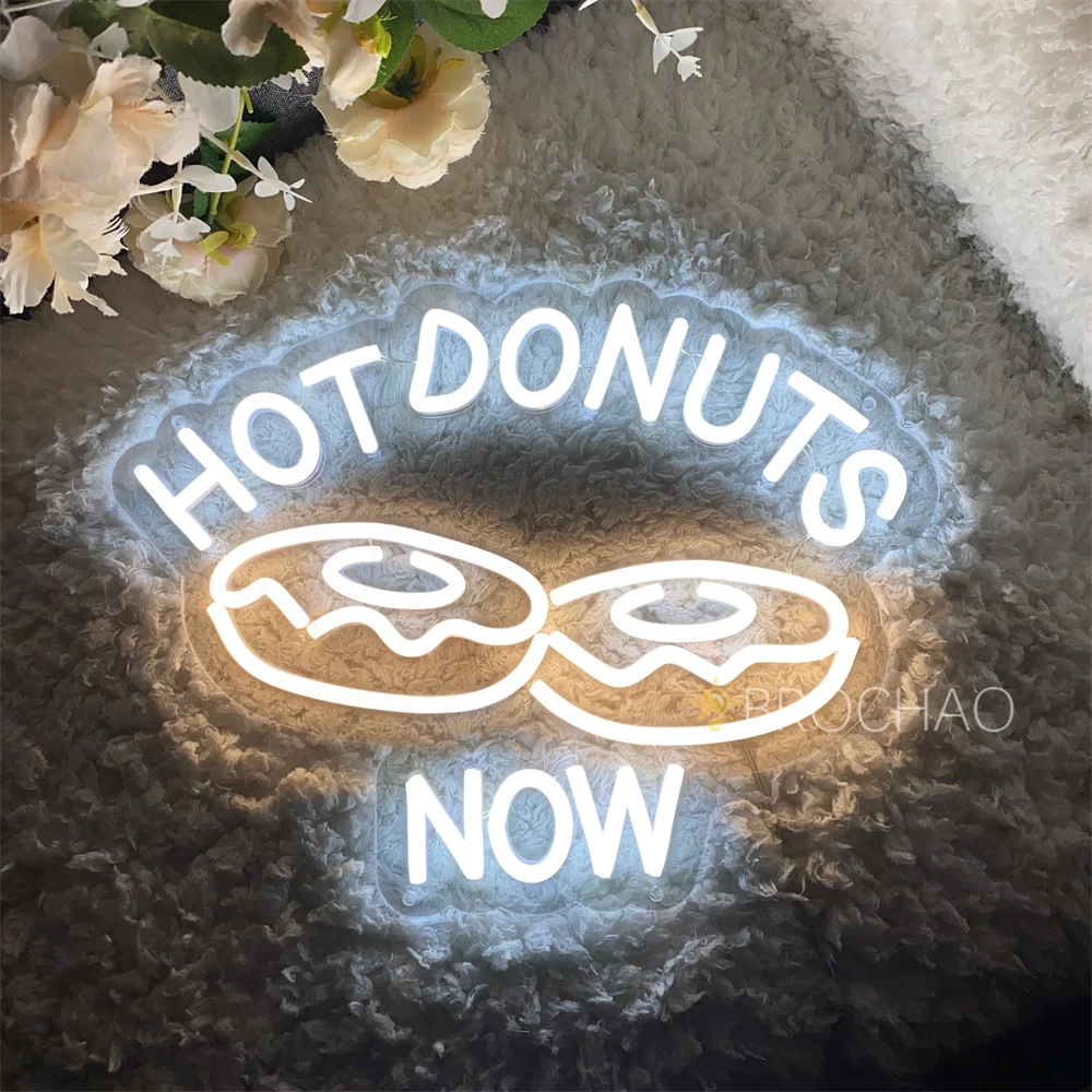 Hot Donuts Neon Led Sign Wall Hanging dessert House Decor luci al Neon USB Kitchen Restaurant Bar Open Neon Lights Sign
