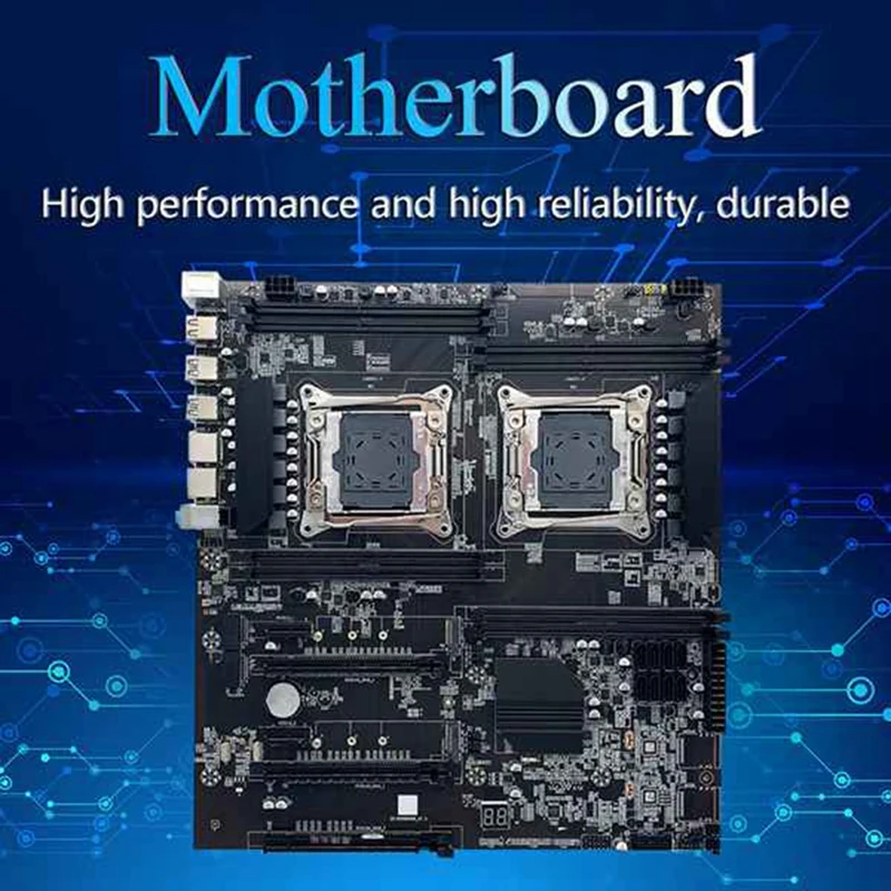 X99 Dual-Socket Motherboard LGA2011-3 Dual CPU Support RECC DDR4 Memory With DDR4 4GB 2666Mhz RAM Memory+Switch Cable Kit