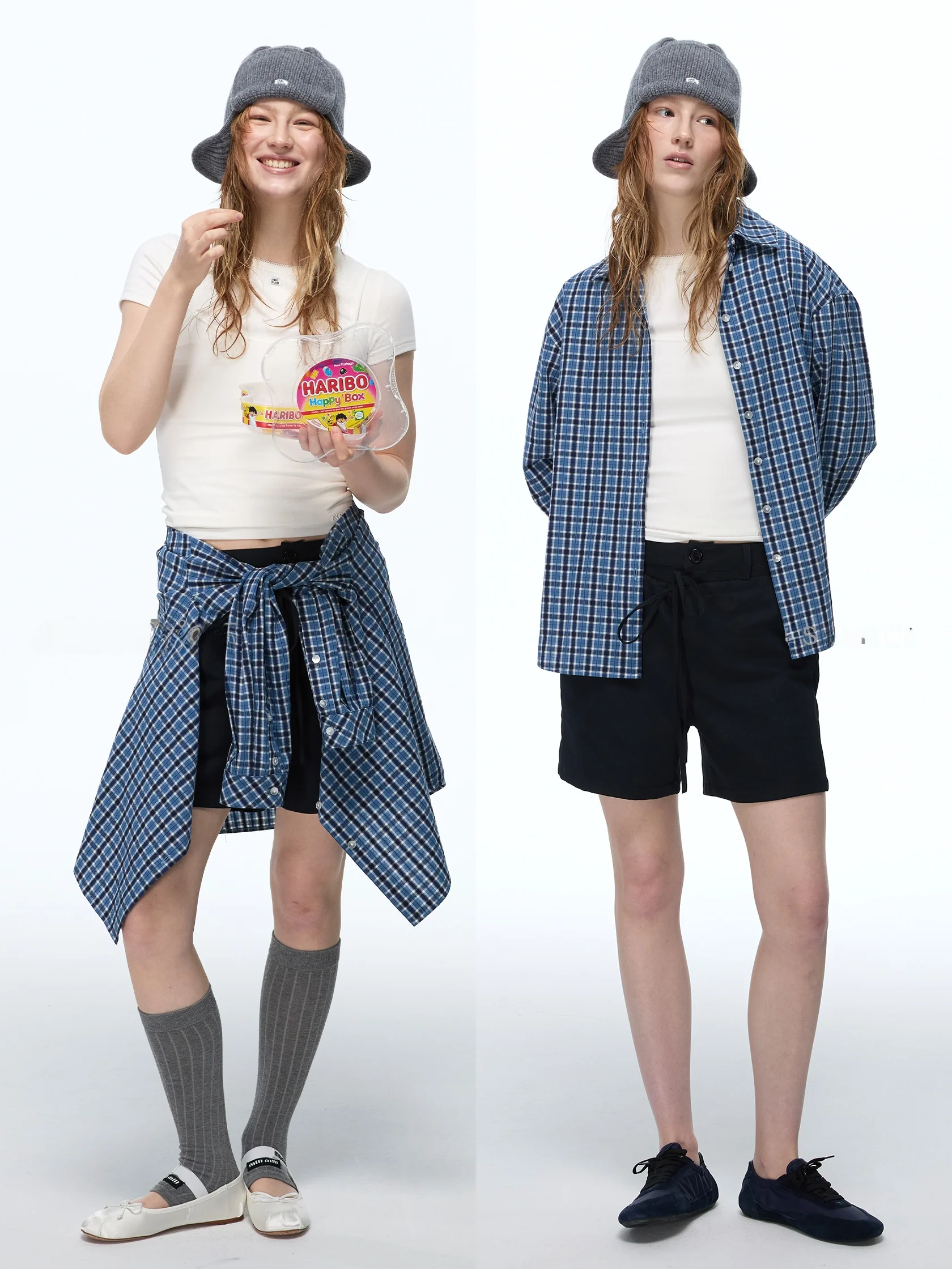 

ChicChi Faionable Chien Новинка: Премиальная синяя рубашка в клетку из чистого хлопка с длинным рукавом, в стиле блогеров, с эффектом помятости.