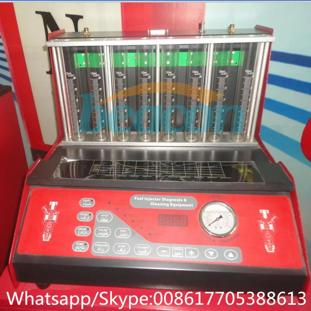 Gasoline fuel injector nozzle test bench BC-8H 8 cylinder petrol injector tester and cleaning machine