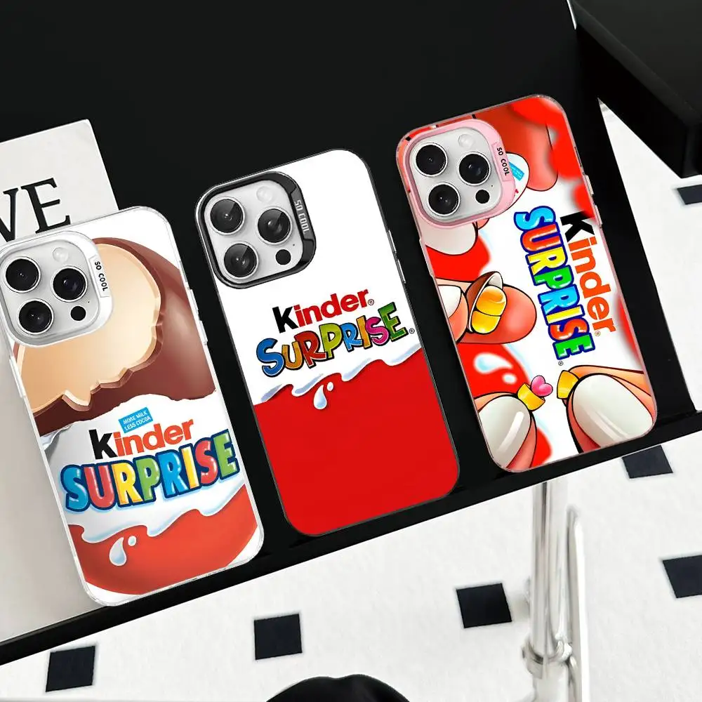 Funda para Teléfono con Diseño de Huevo KINDER JOY Sorpresa para iPhone 17 16 15 14 13 12 11 Pro Max Plus Pro, Carcasa Colorida