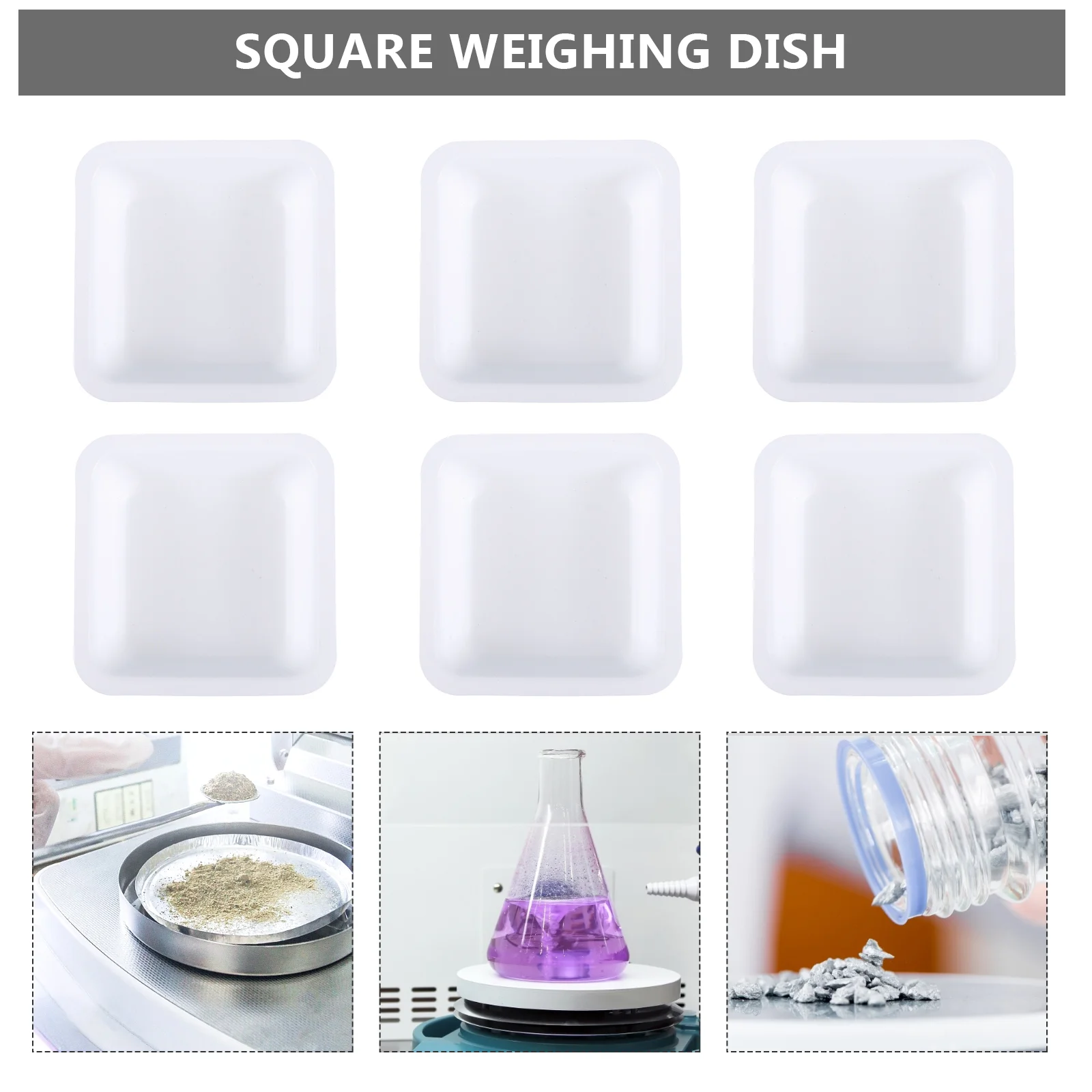 50 Pcs Powder Weighing Dish Pan Anti-Static Plate Electronic Scale Tray Plastic