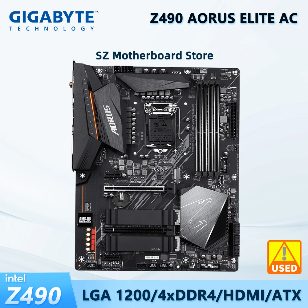 Gigabyte Z490 AORUS ELITE AC Motherboard Intel Z490 LGA 1200 DDR4 support i9-11900 11700F  10700 10900 10500 10400 cpu