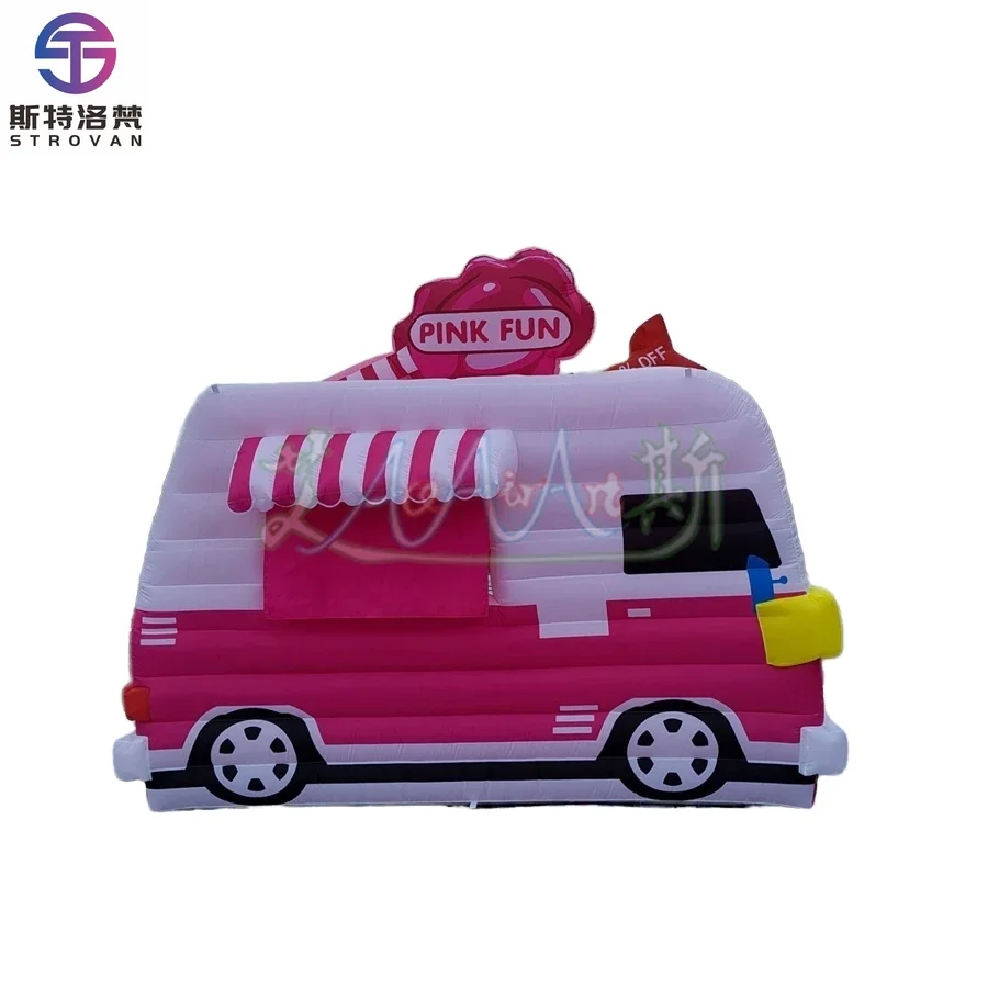

STLF Portable Inflatable Booth Ice Cream Truck Van Pop-up Food Booth Dining Car Kiosk with LED Lights for Advertising Promotion