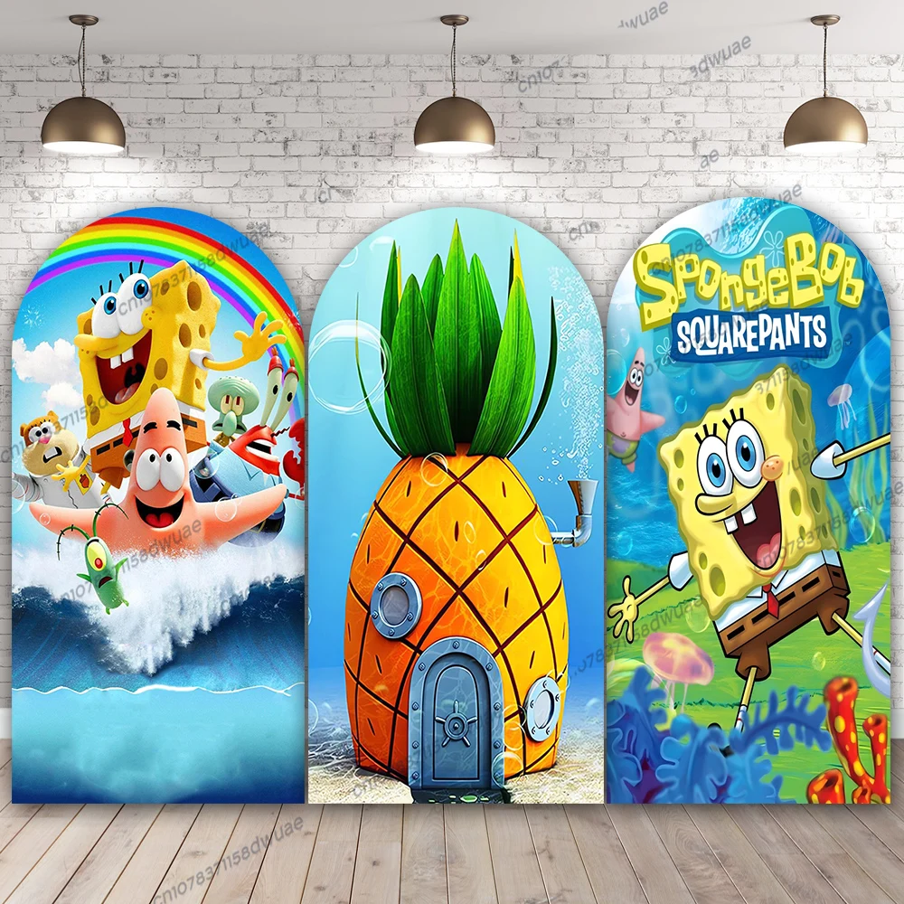 SpongeBob Birthday Party Photo Background Arch Photo Backdrop Baby Shower Photography Backdrop