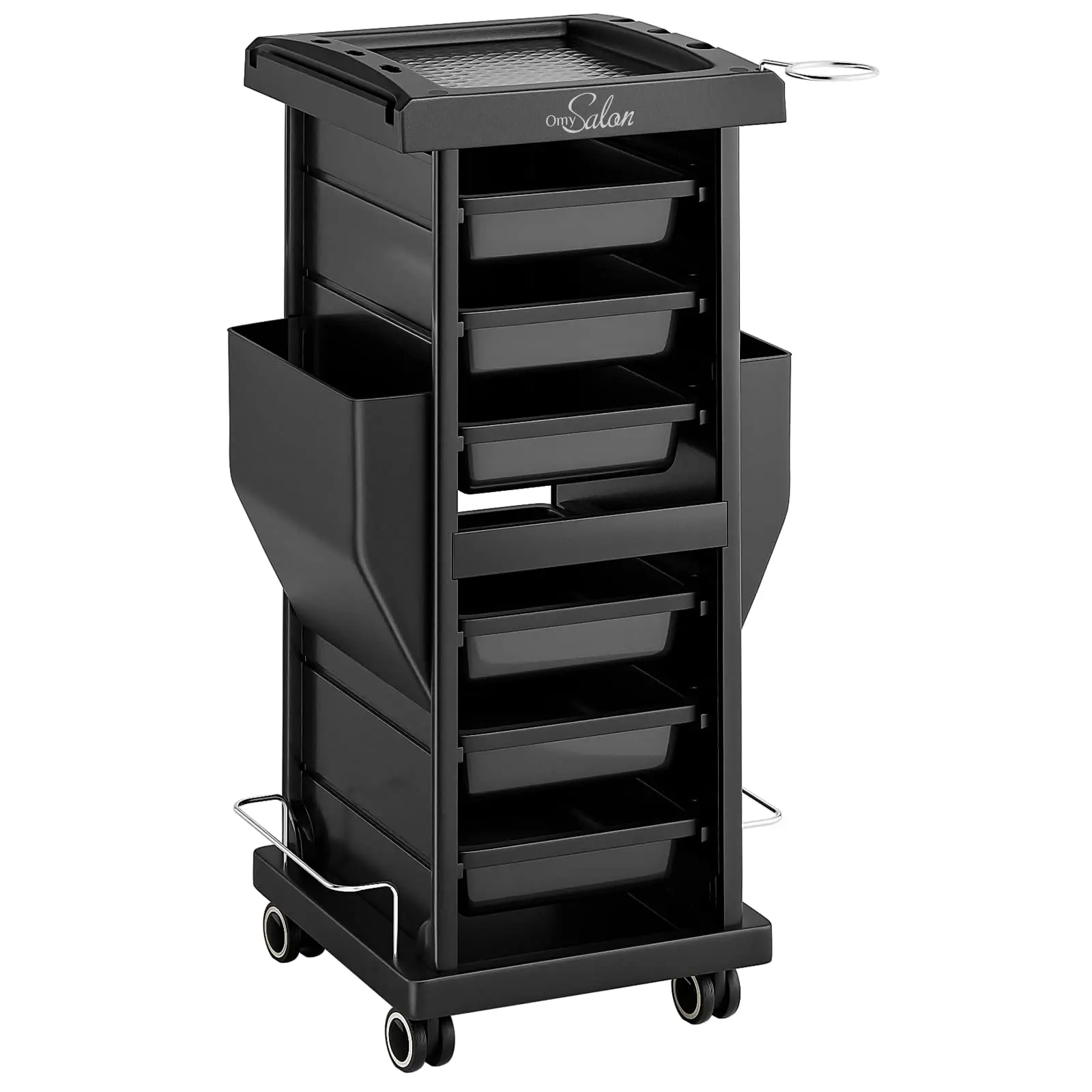 Rolling Salon Trolley Cart with Wheels 6 Drawers, Beauty SPA Storage Organizer for Stylist, Hair Tool Holder Mobile