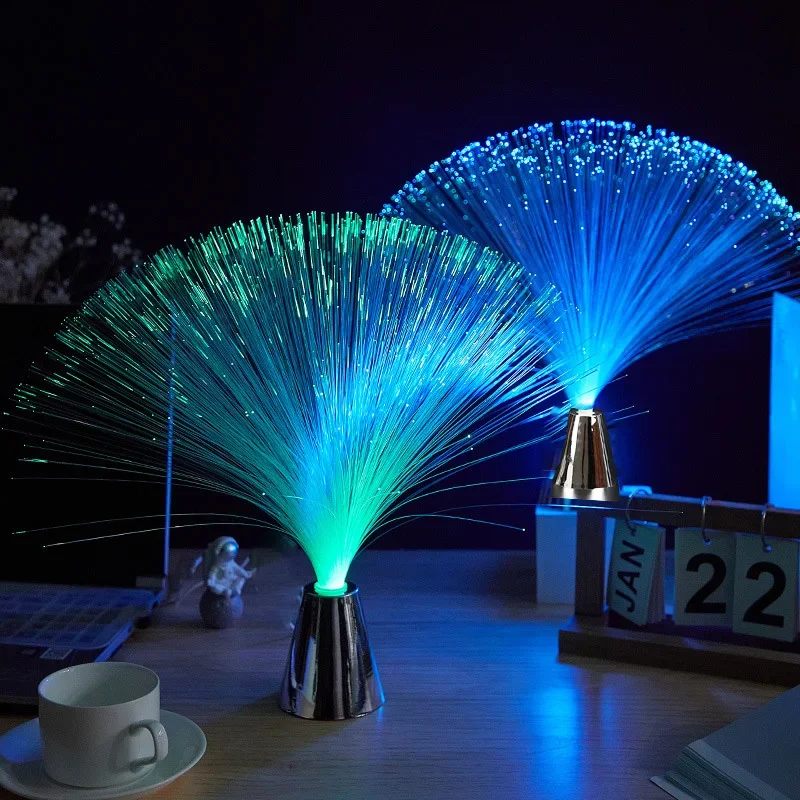 Multicolor LED Fiber Optic Lamp Light Interior Decoration Centerpiece Holiday Wedding Lamp LED Night Light Lamp For kids bedroom