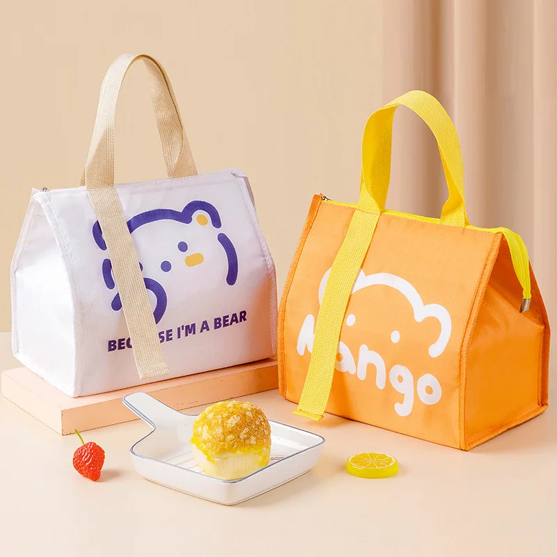 Cute Portable Thermal Lunch Box Bag for Women Kids Food Storage Tote Travel Picnic Meal Pouch Insulated Cooler Bento Bags