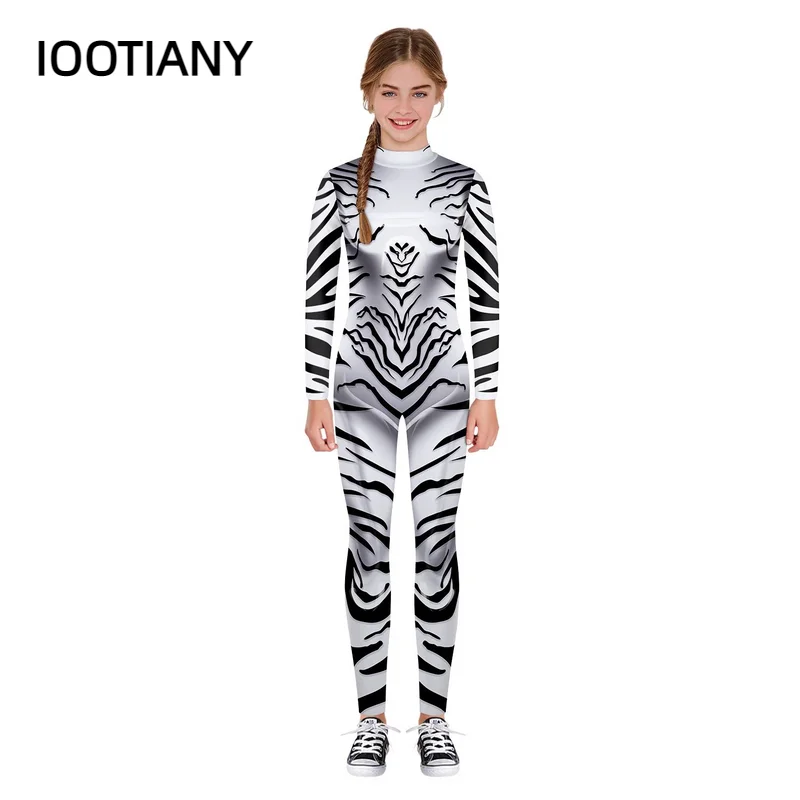 Kids Children Cosplay Costumes Leopard Printed Jumpsuits Boys Girls Tiger Bodysuit Dragon Peacock Suit for Party Performance