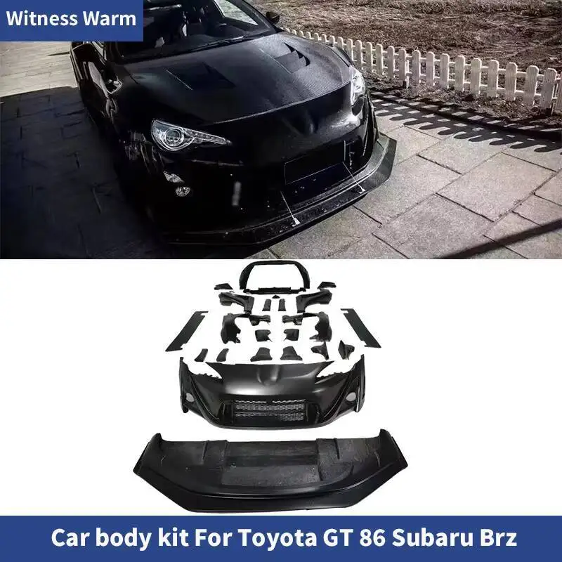 

Для Toyota GT86 Subaru BRZ FRP Углеродное волокно Широкий обвес переднего бампера Губа Задний диффузор Спойлер Крылья Боковые юбки Fender V style