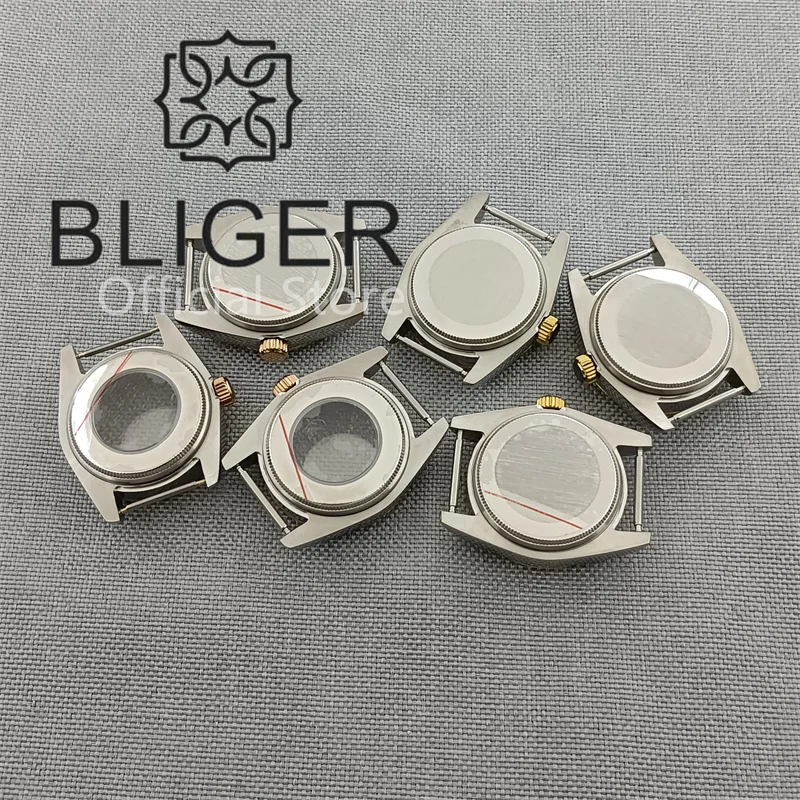 BLIGER 31mm Women Watch Case For NH05 06 Movement Fit 24.5mm Dial 17mm Strap Mechanical Watch Modification Accessories Sapphire