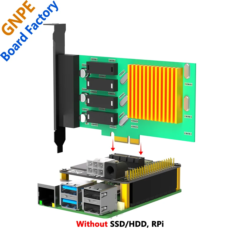 Raspberry PI 5 PCle FFC to Standard PCIe x1 slot expansion board compatible with multiple PCIe expansions