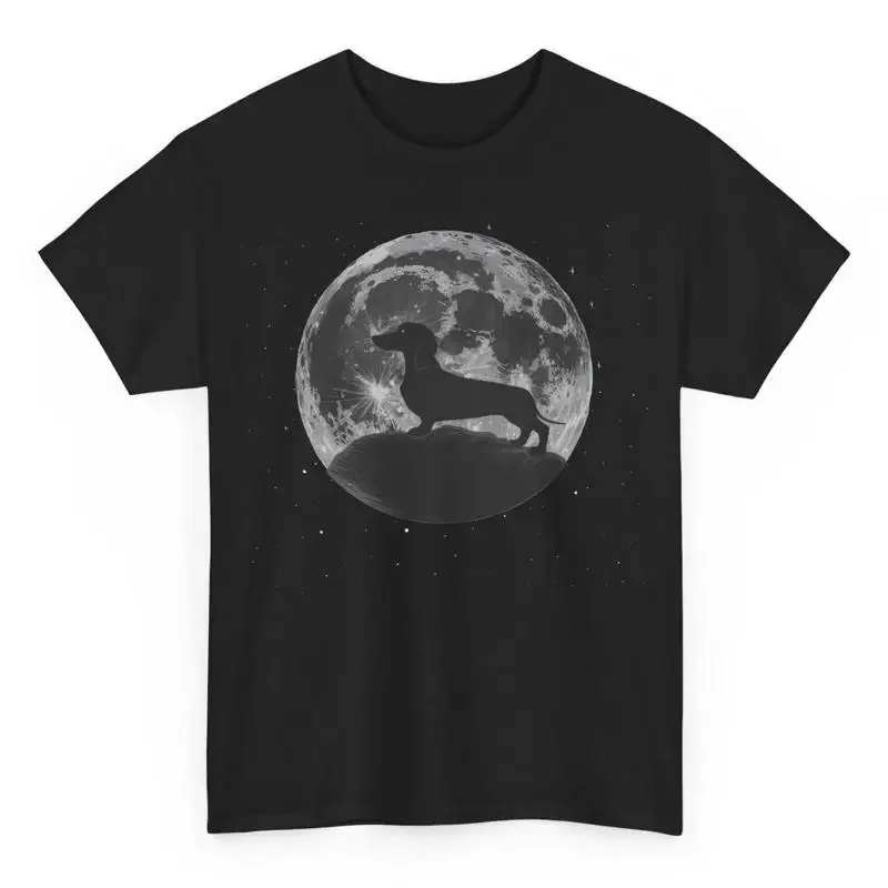 Dachshund Moon T Shirt Novelty Artistic Dog Lovers