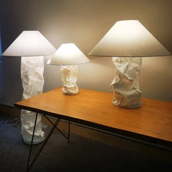 Lampampe Papieren Tafellamp wabi sabi witte paddestoel licht hotelslaapkamer naast kantoorlamp creatieve Ambient Art staande lamp