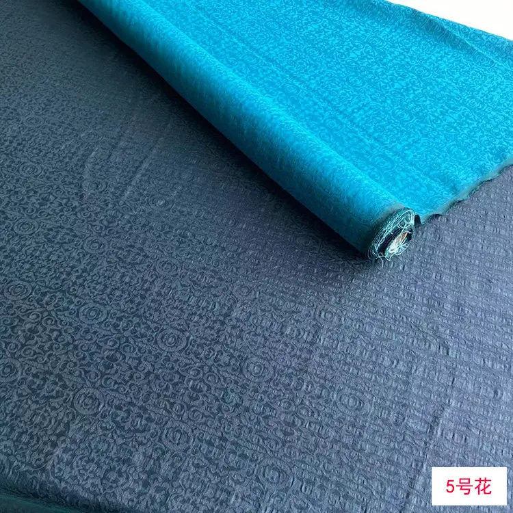 Summer Jacquard Guanle Crepe Silk Fabric Vintage Texture Cheongsam Shirt One-Piece Split Skirt Fabric