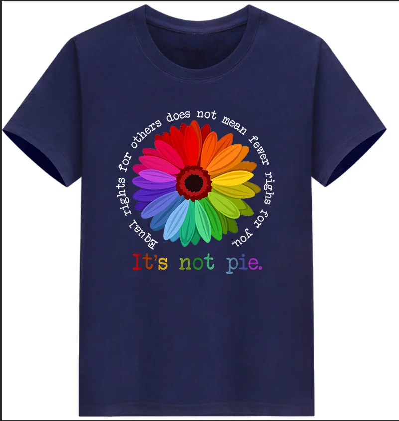 Cotton  100% It’s Not Pie for Others Does Not Mean Fewer Short Sleeve T-shirt Men's and Women's Tops Men and Women Clothing