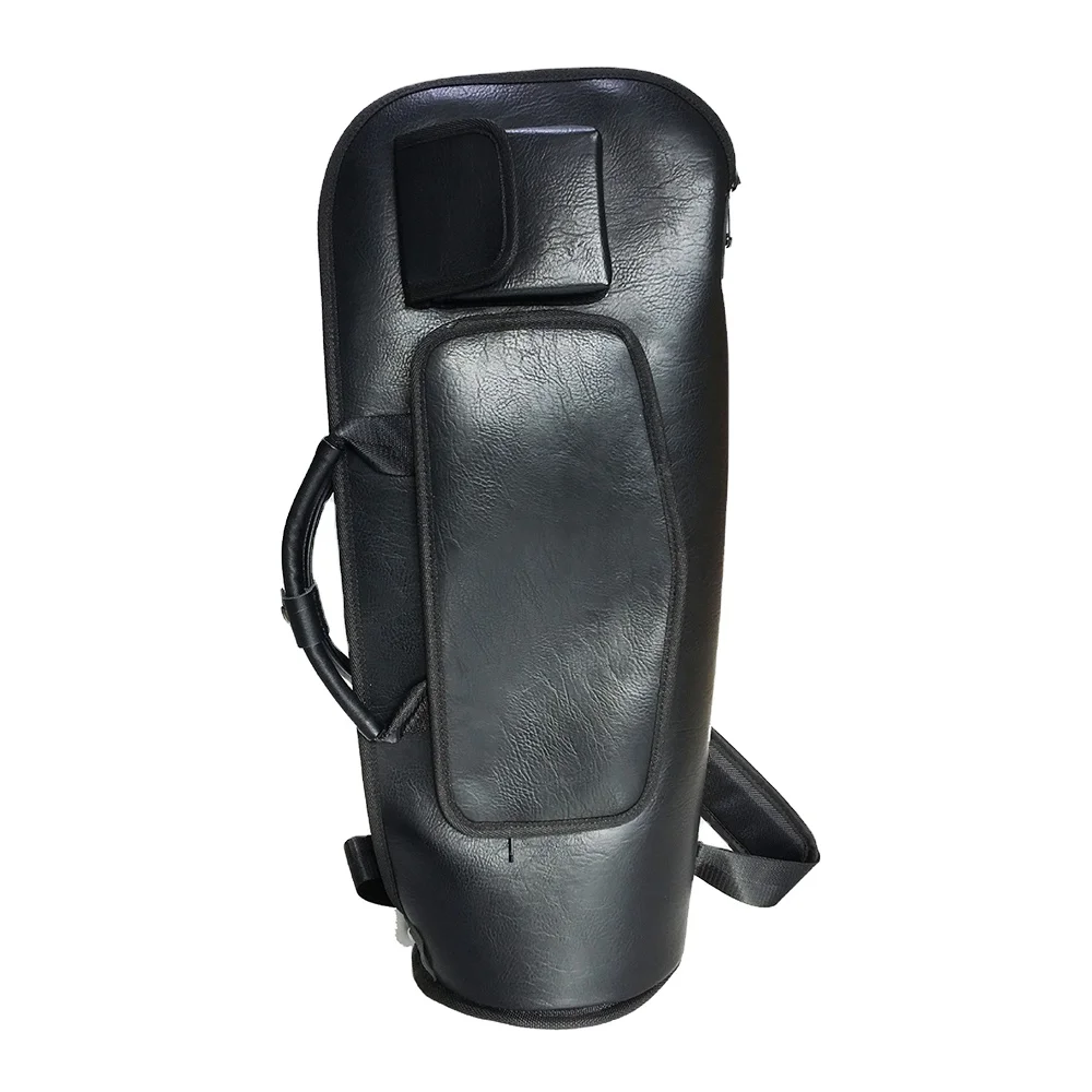 2025 High-Grade Black Leather Trumpet Backpack Bags Premium Musical Instrument Protection