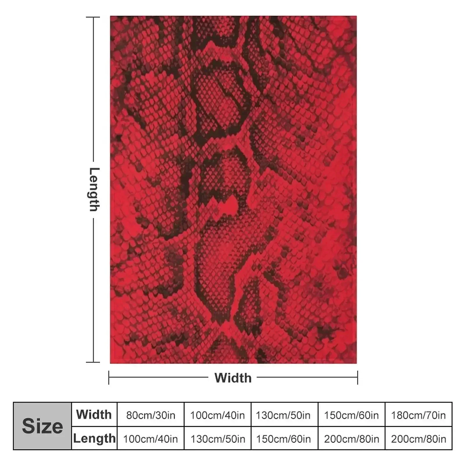 Red Snakeskin Throw Blanket couch cozy soft plush fuzzy picnic outdoor blanket