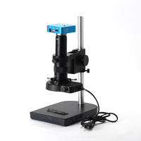34MP 2K 1080P USB Industrial Microscope Camera Stand Kit with 180X C-Mount Lens 56-LED Ring Light