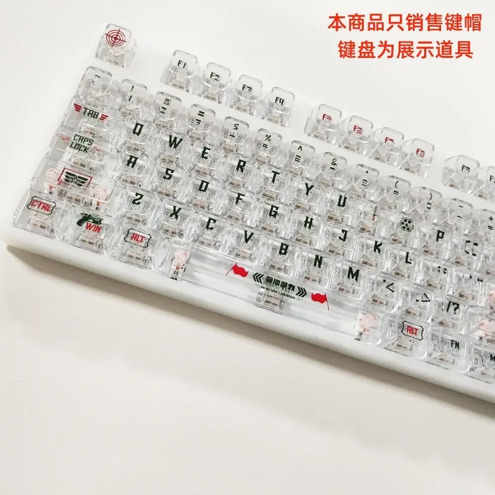 Transparent keycap High transparency PC material MDA height UV character full  No reinforcement 132  small  set