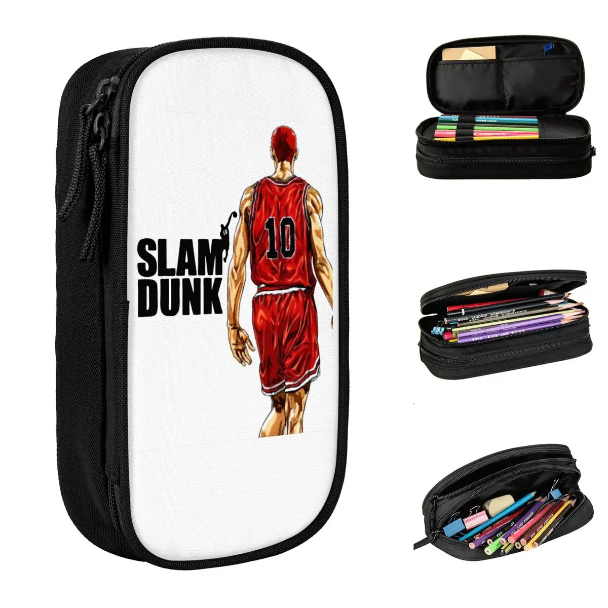 Cute Slam Dunk Basketball Pencil Cases Sakuragi Hanamichi Sport Manga Pencilcases Pen for Girl Boy Big Capacity Bag Stationery