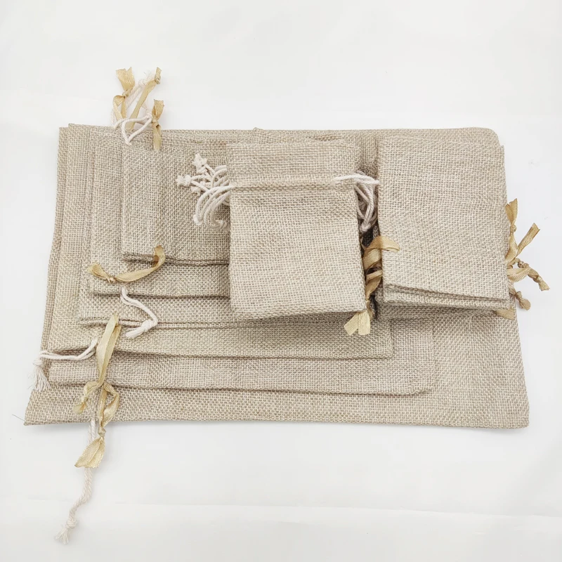 25pcs Cloth Drawstring Bag Storage Bags Sack Jute Bags Sack Pouches Jewelry Packaging Bag for Wedding Jewelry Pouch Jute Pouch