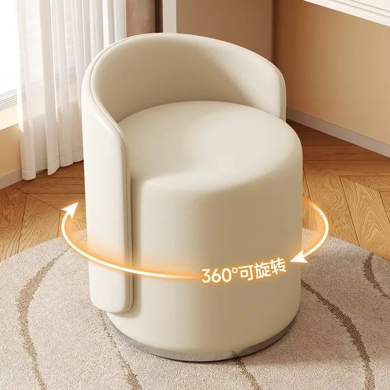 

Скандинавский минималистичный стул-табурет для маникюра с подлокотниками, современный, из красной кожи, для туалетного столика, для спальни и гостиной, напрямую от производителя, роскошный, для дома и макияжа