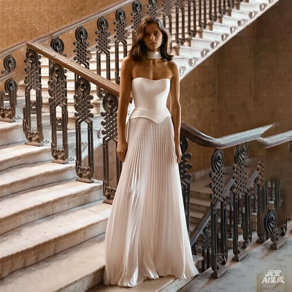 

White فساتين السهرة Pleated Chiffon Prom Dress with Structured Corset Formal Dresses Evening Dress Customized2026