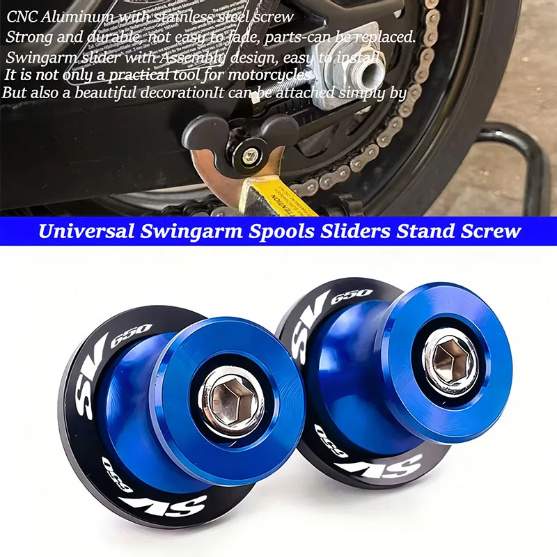 Fit For SV650 SV650S SV650x SV 650 1999-2018 2020 2021 2022 Motorcycle M8 Rear Swing Arm Stand Screws Swingarm Spools Slider