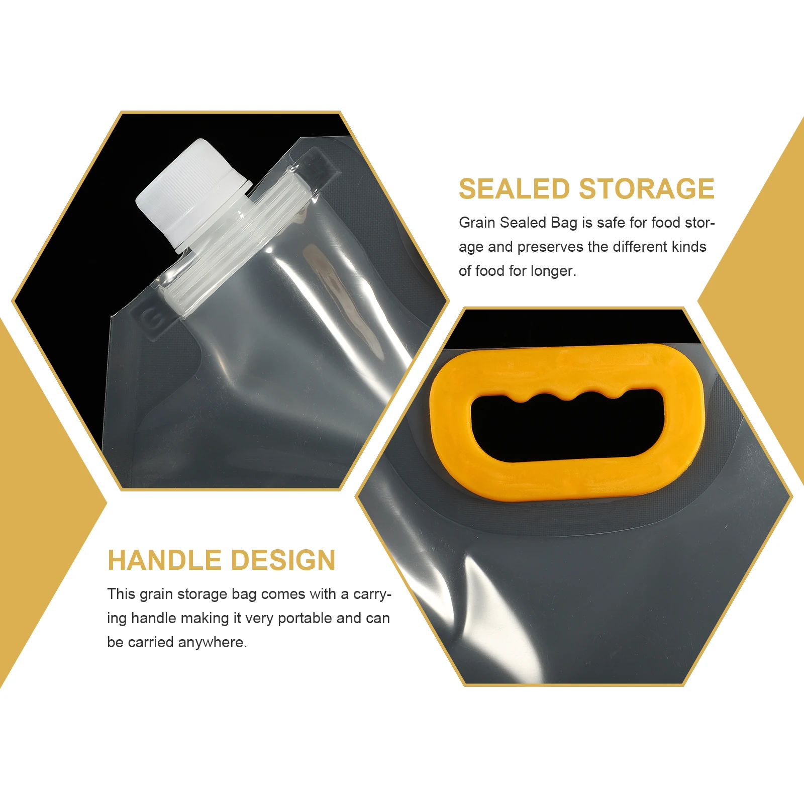 

10pcs Transparent Grain Bag Sealed Nozzle Bags Food Storage Reusable Dried Fruits Nuts Container Home ganization