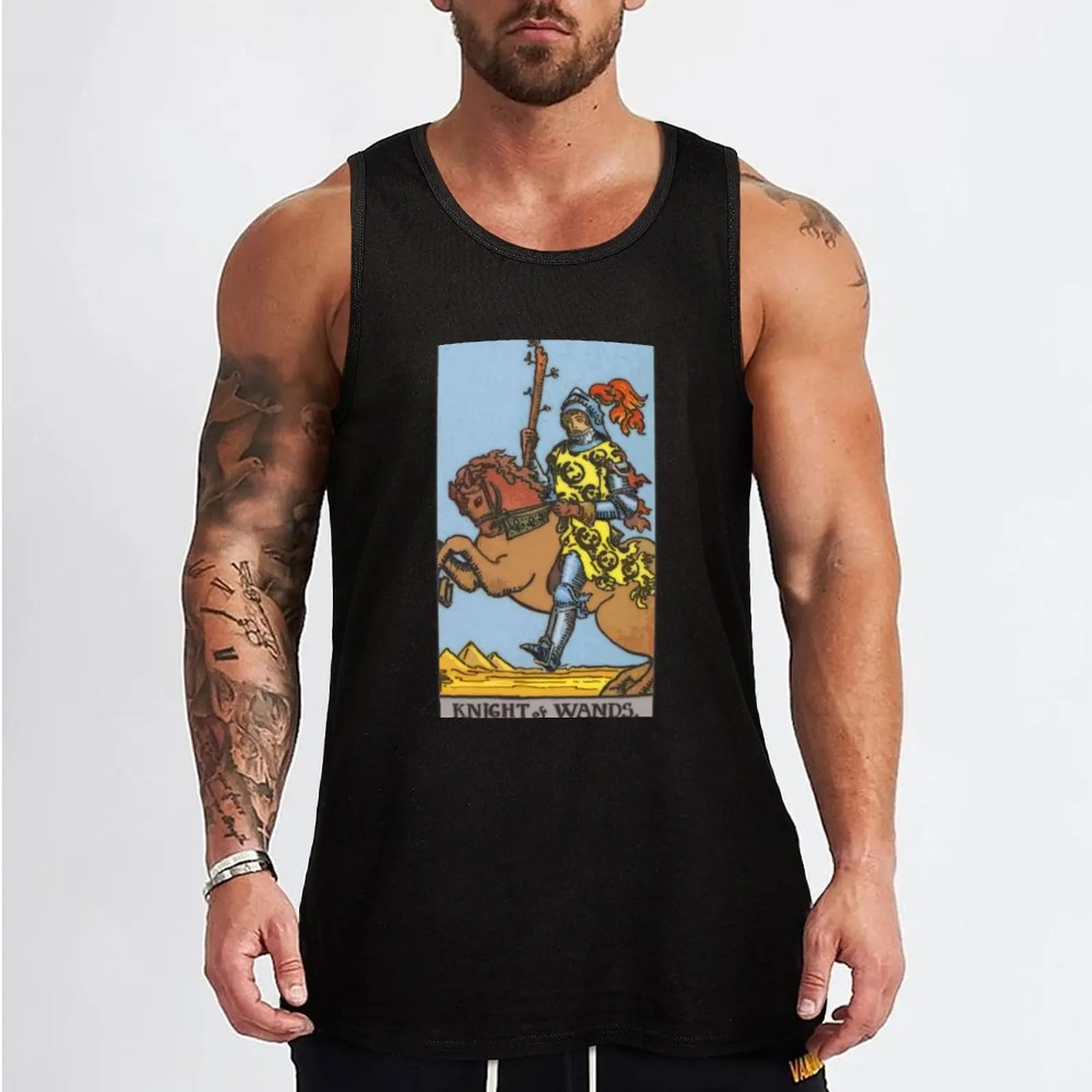 Knight of Wands Tarot Card Rider Waite Classic Tank Top mens clothing gym t-shirts man