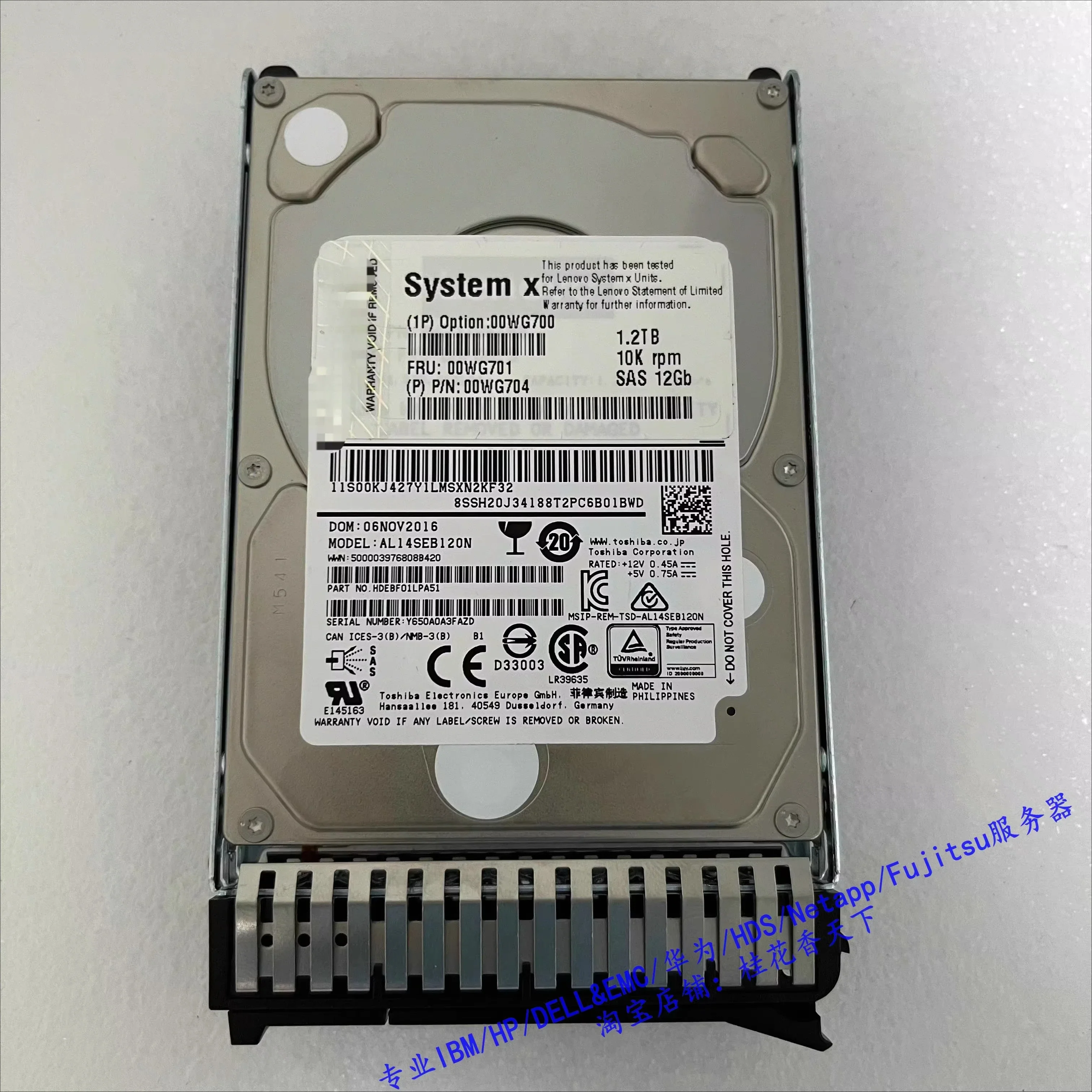 

Used For Lenovo 00WG701 1.2T 10K SAS 2.5 00WG700 00WG704 Server Hard Disk