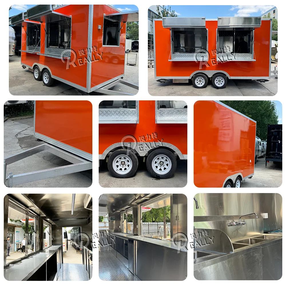 Street Coffee Truck Street Hot Dog Snack Van Fully Equinped Food Trucks Ice Cream Trailer For Sale