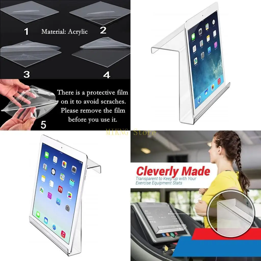 

Прозрачная акриловая стойка для чтения, беговая дорожка, книжный журнал, держатель для планшета, толстые консоли для тренажеров,