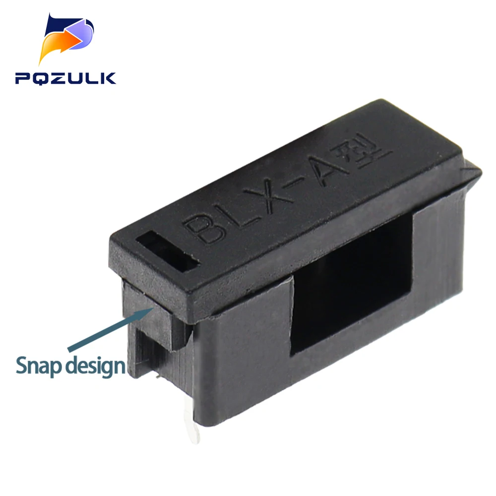 10Pcs 5x20mm Fuse Holder With Cover Chassis/Panel Mount BLX-A Black For PCB Board S08 Drop ship