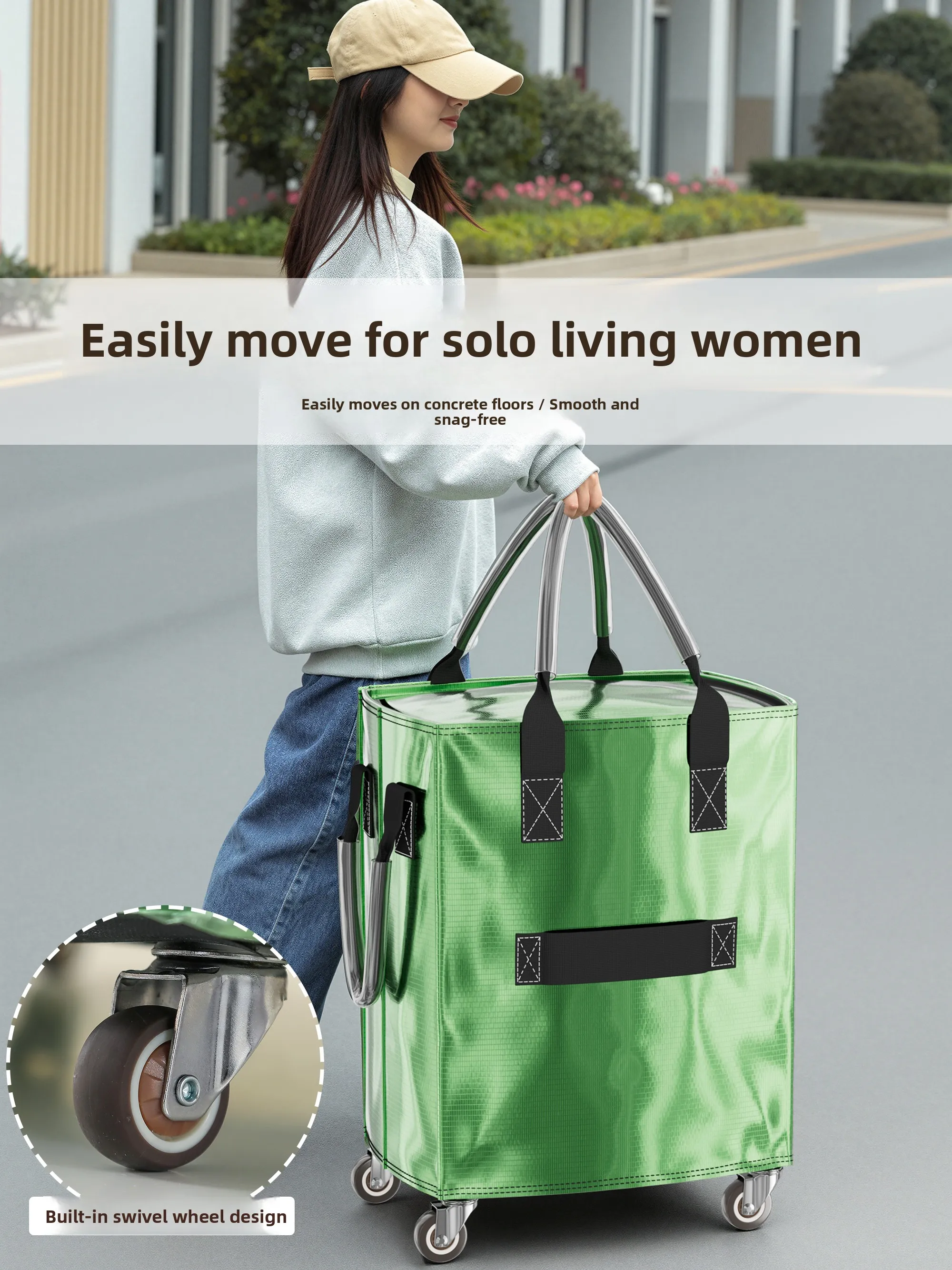 Large Capacity Travel Luggage Bag with Wheels Moving Packing Bag Thickened Student Luggage Box Storage Tool Fashionable Soft Bag