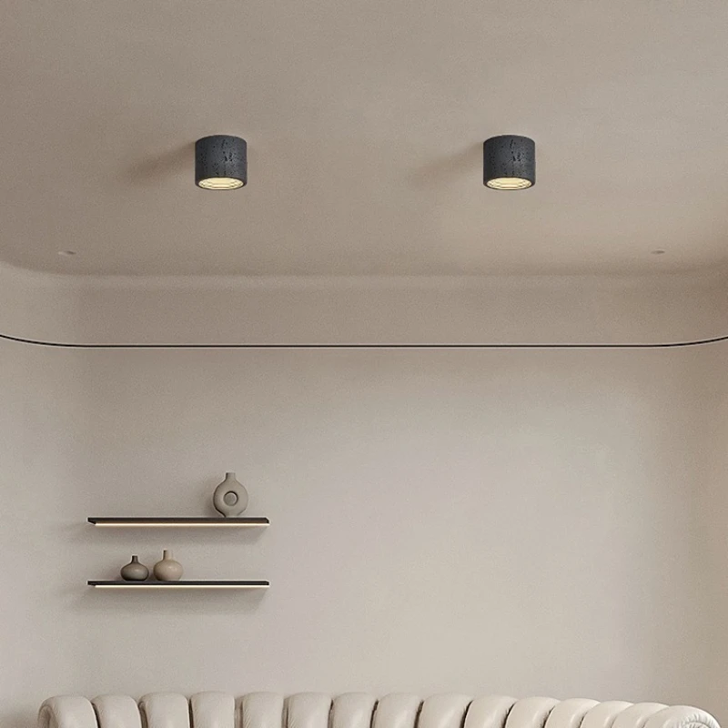 Wabi-sabi Led Down Light For Living Room Home Decor Japanese Vintage Red Resin Ceiling Light Warm White Light
