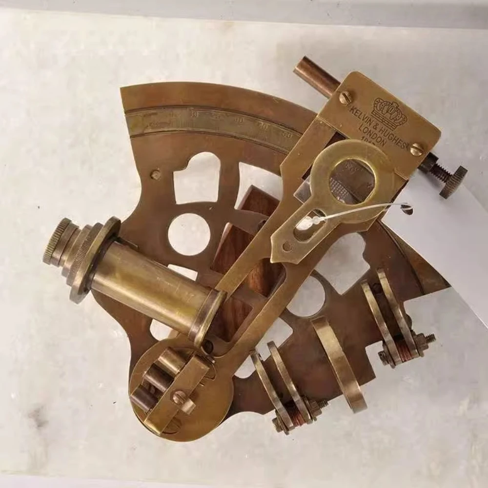 Pure copper sextant ornament Western antique nautical photography prop model