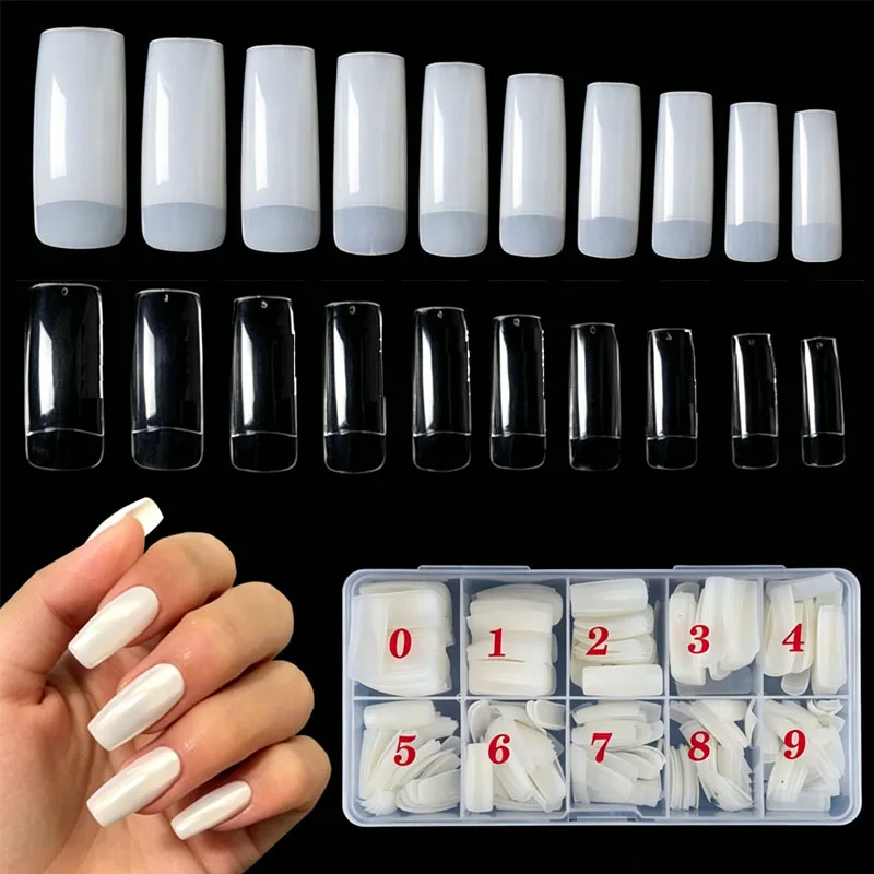 

500pcs/box Nail Extension Tips Capsule Soft Gel Press on Nails Half Nail Capsule Gel Tips Acrylic Transparent Nail CDJ09