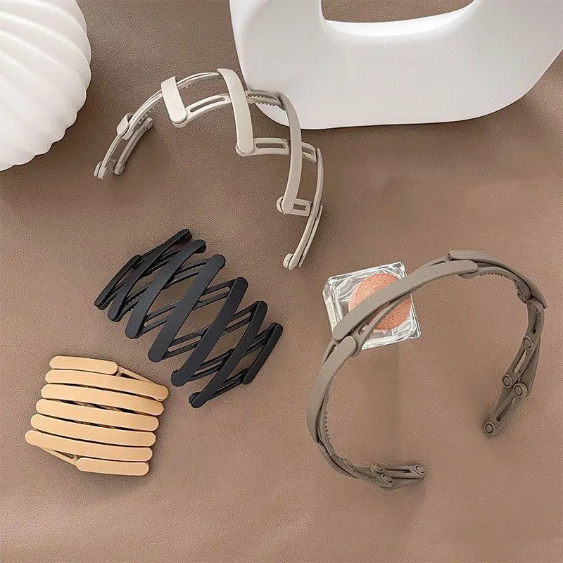 

Solid Color Foldable Design Women's Headband Korean Fashion Sweet Style Teeth Non-Slip Party Party Gift Women's Hair Accessories