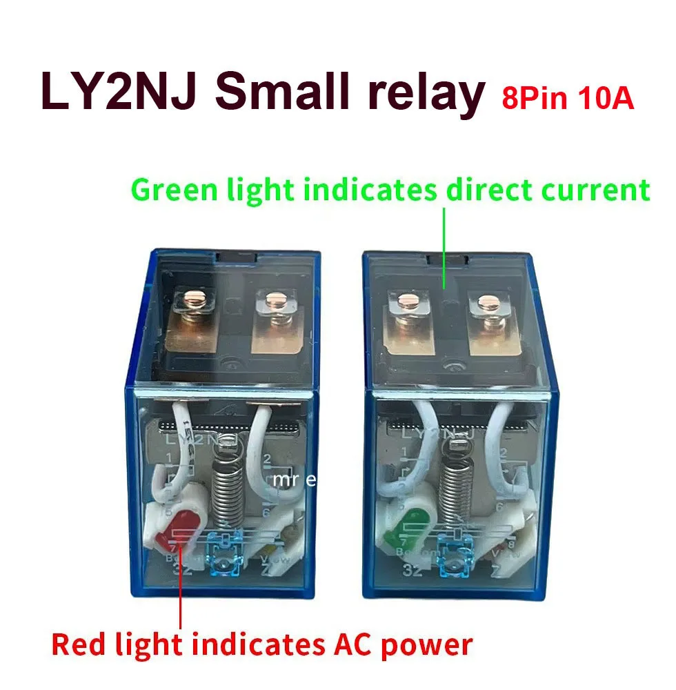 1 Set Relay LY2NJ DC12V DC24V AC110V AC220V Small Relay 10A 8 Pins Coil DPDT With Socket Base 8pin 10A