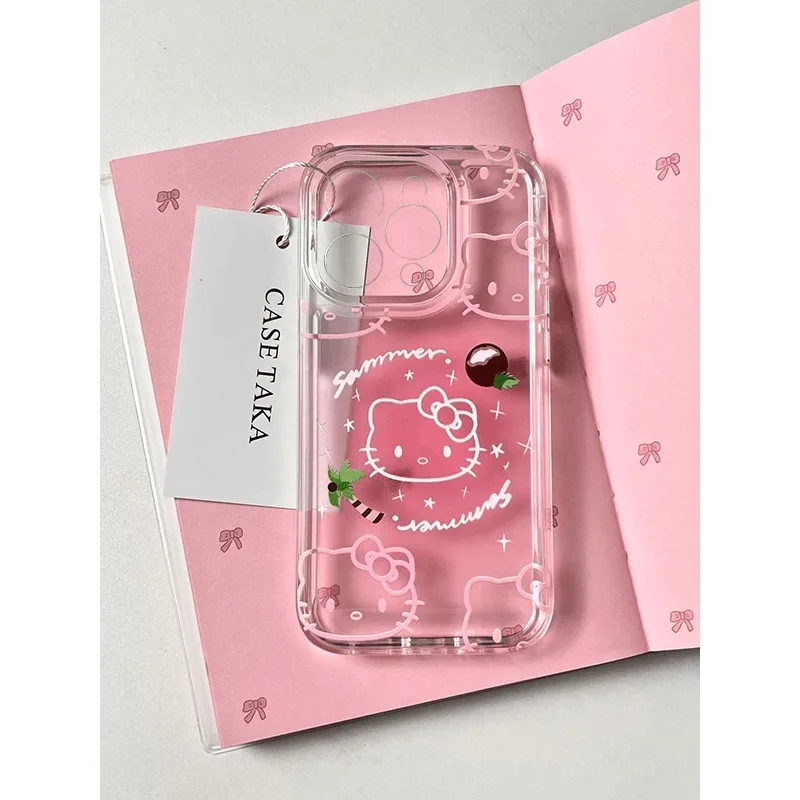 

Sweet Hello Kitty Anime Kawaii Sanrio Phone Case Cute Cartoon Suitable for iPhone16 15 Phone Cover Lovely Gifts for Girls