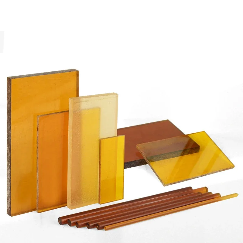 1 Piece of Amber-colored Pei Material Can Be Used As A DIY Knife Handle Material It Is Manufactured Using CNC Technology