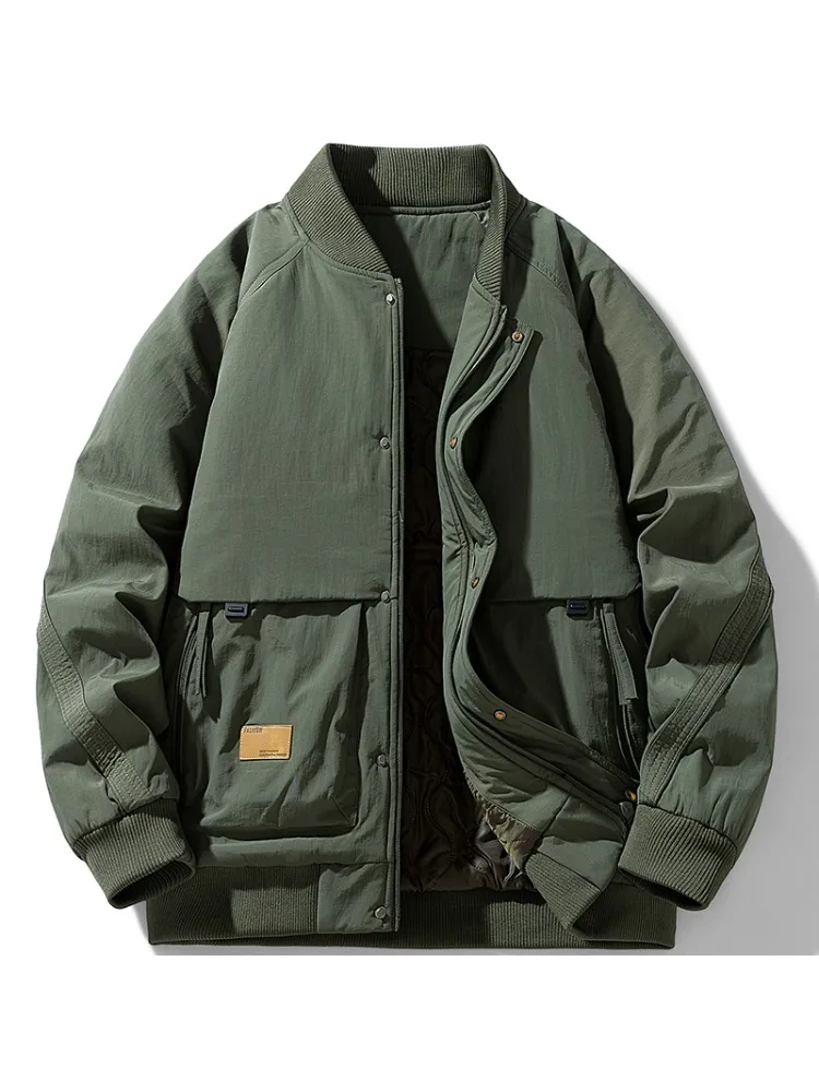 

Легкая мужская куртка, зимняя новинка, бейсбольный воротник, элитный деловой спортивный теплый топ для отдыха, повседневная мужская модная верхняя одежда