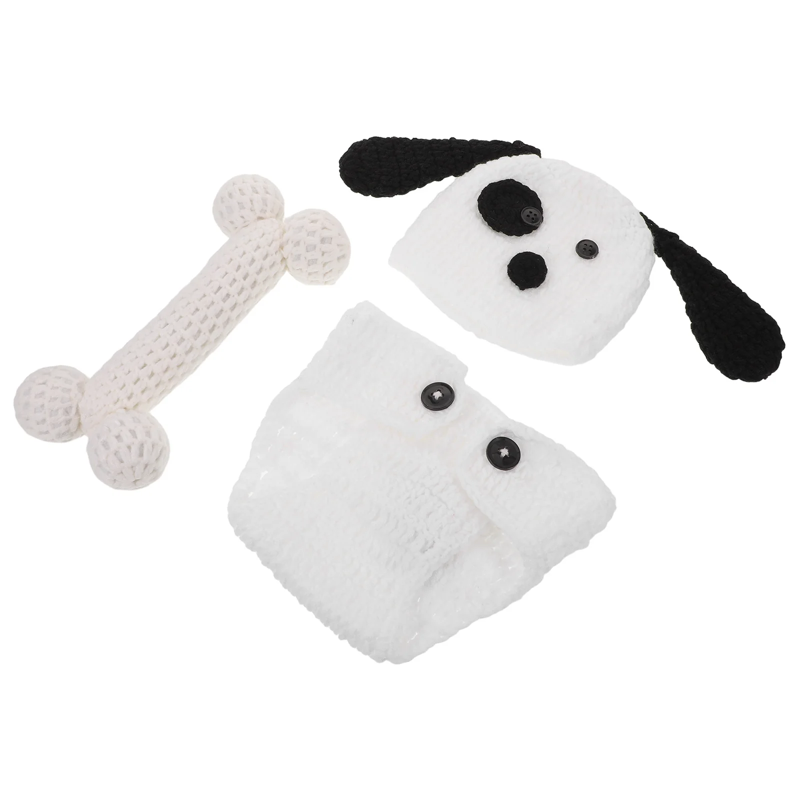 

1Set Newborn Knitted Baby Photography Outfit Hand Made Crochet Puppy Costume Infant Girl Photo Shoot Props Baby Costume