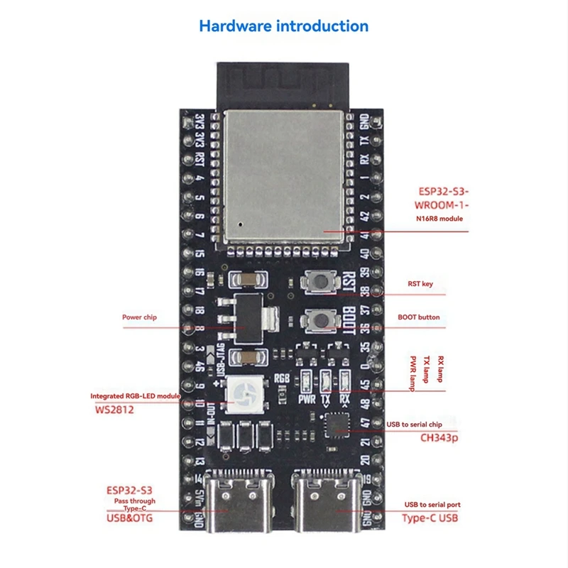 Breadboard 0.91 Inch Kit For Deepseek Xiaozhi AI Voice Chatbot Kit ESP32-S3 N16R8 Development Board