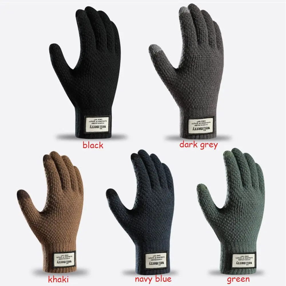 Gants d'affaires chauds en laine et cachemire pour hommes, mitaines épaisses pour hommes, écran tactile