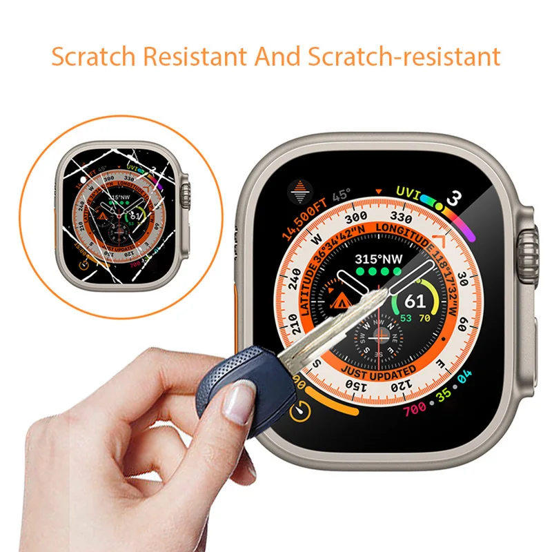 Pellicola in vetro temperato per Apple Watch Ultra 49mm con Stick automatico strumento di protezione dello schermo HD per accessori iWatch Ultra 49mm