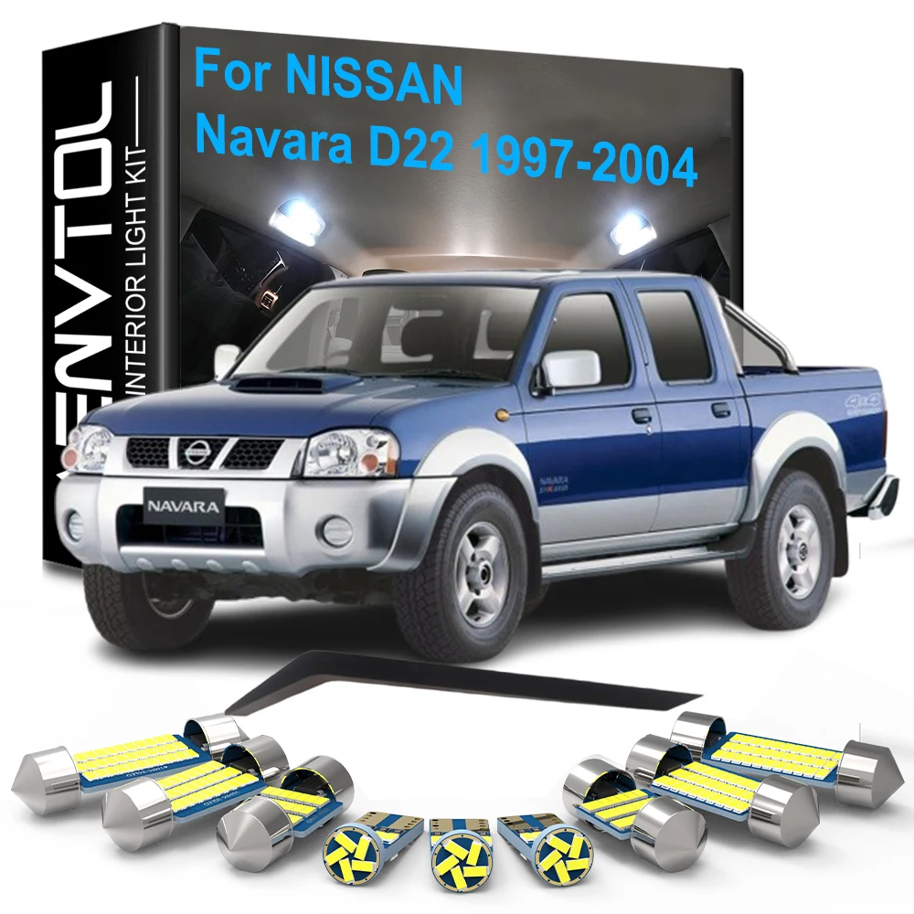 

8pcs LED Interior Lights Canbus For Nissan Navara D22 1997 1998 1999 2000 2001 2002 2003 2004 Dome Reading License plate Lamps